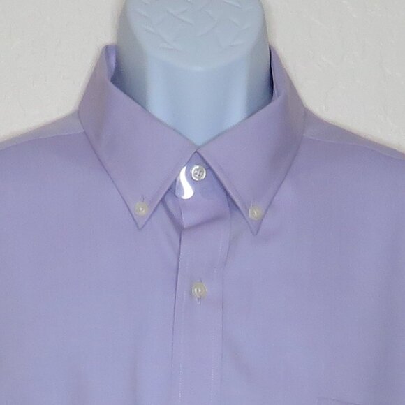 Buttoned Down* Men's Long Sleeve Buttoned Down Curved Hem Dress Shirt~18"/34" - Picture 9 of 10